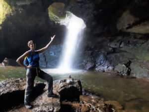 Wasserfall in Cueva del Esplendor